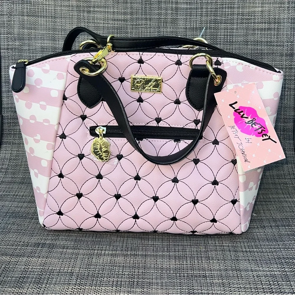 Betsey Johnson pinkish lavenderish satchel bag - Picture 2 of 7